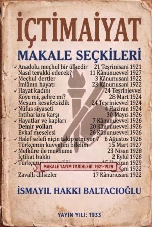 İÇTİMAİYAT: Makale Seçkileri 1921-1929