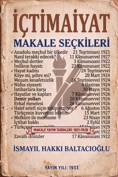 İÇTİMAİYAT: Makale Seçkileri 1921-1929